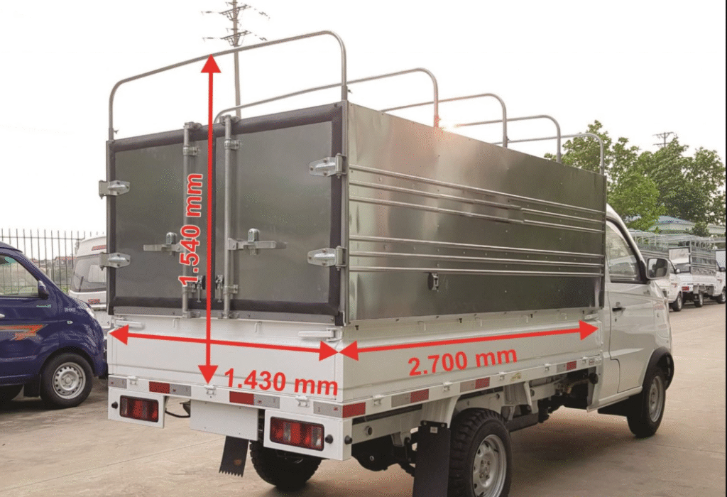 Kích thước thùng xe tải SRM 930kg