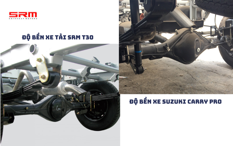 So sánh chi tiết về độ bền xe tải SRM T30 vs Suzuki Carry Pro