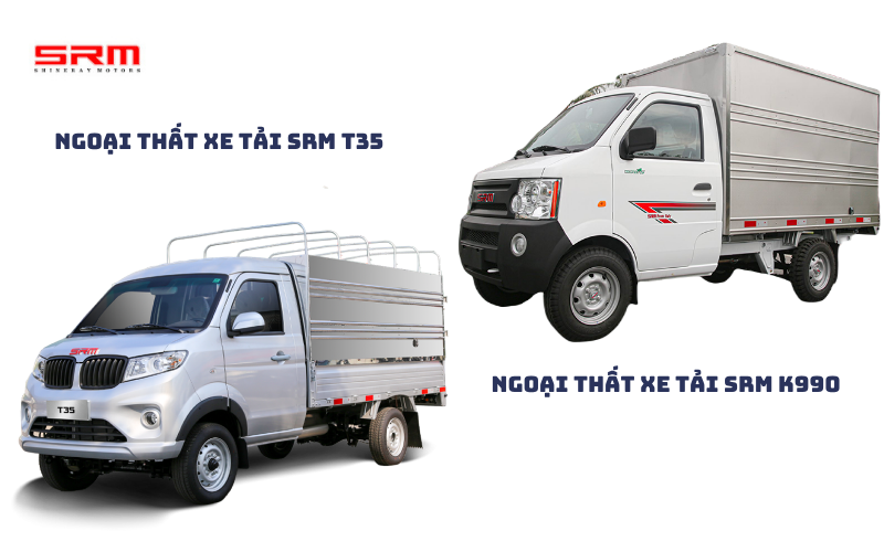 So sánh chi tiết về ngoại thất xe tải SRM T35 vs SRM K990