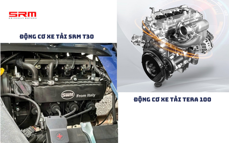 So sánh chi tiết về động cơ xe tải SRM T30 vs Tera 100