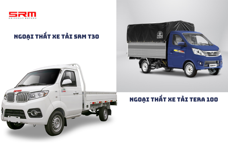 So sánh chi tiết về ngoại thất xe tải SRM T30 vs Tera 100