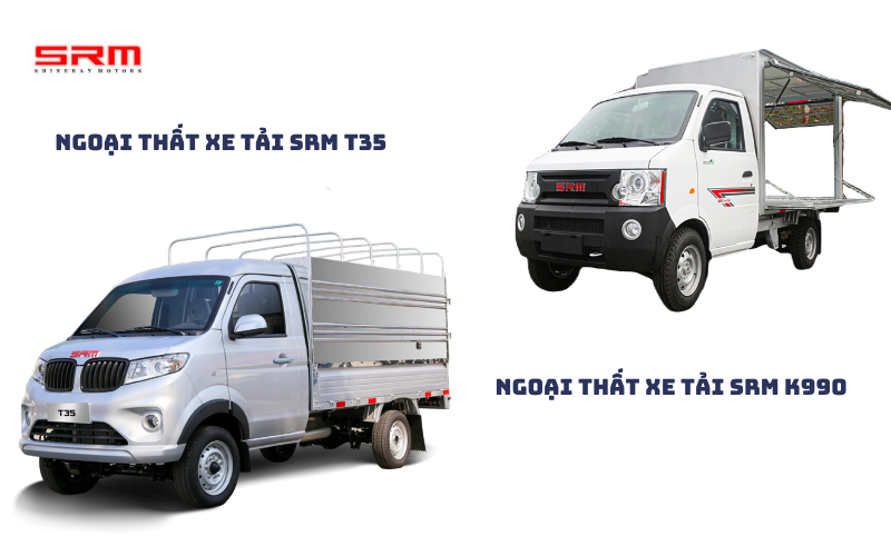 So sánh chi tiết về ngoại thất xe tải SRM T35 vs SRM K990
