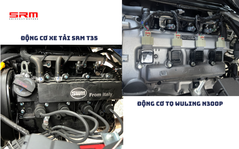 So sánh chi tiết về động cơ xe tải SRM T35 vs TQ Wuling N300P
