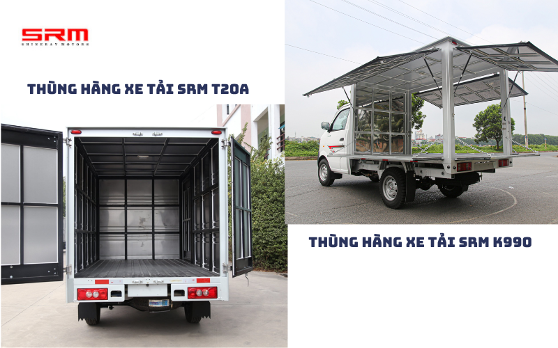 So sánh chi tiết về thùng hàng xe tải SRM T20A vs SRM K990
