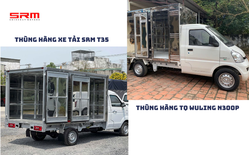So sánh chi tiết về kích thước thùng xe tải SRM T35 vs TQ Wuling N300P