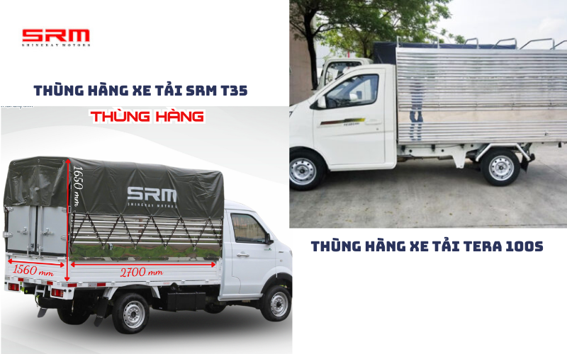 So sánh chi tiết về thùng hàng xe tải SRM T35 vs Tera 100s