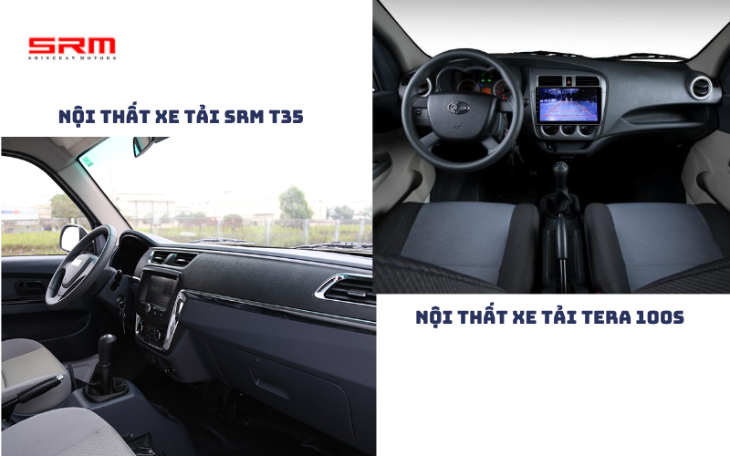 So sánh chi tiết về nội thất xe tải SRM T35 vs Tera 100s